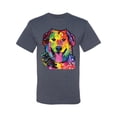 thumbnail image 3 of Smiling Dog | Colorful Neon Golden Retreiver | Dean Russo Art Animal Lover Men's T-Shirt, Vintage Heather Blue, 3X-Large, 3 of 6