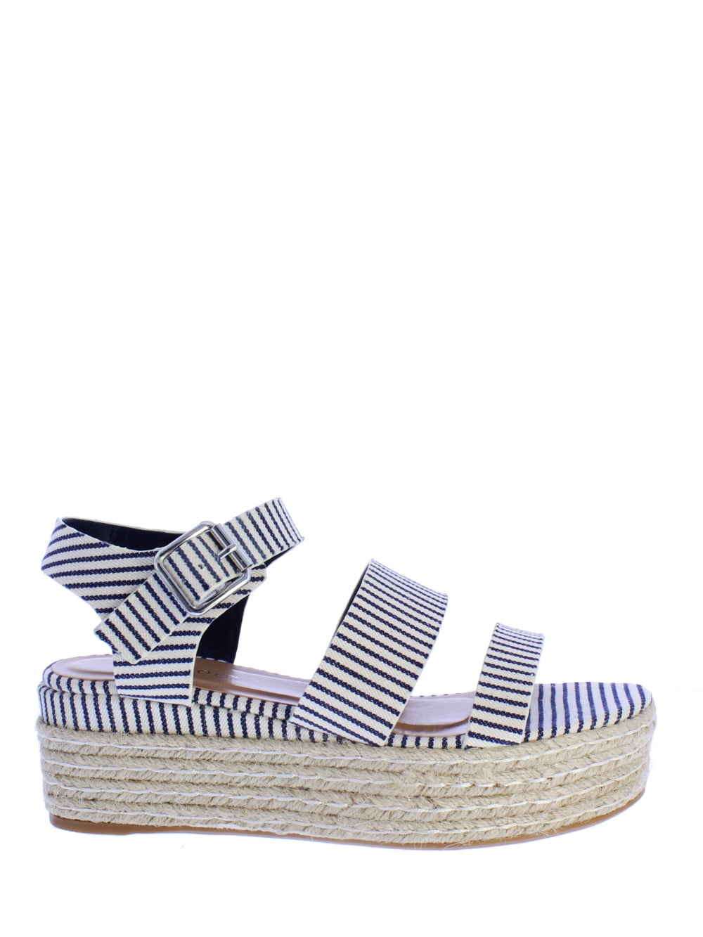 Bamboo Infinity-19 Espadrille Stripped Sandal in Navy