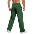 thumbnail image 5 of Gubotare Mens Jogger Pants Men's Baggy Sweatpants Wide Leg Sweat Pants Lounge Cotton Loose Elastic Drawstring Waist Pants with Pockets (Dark Green,M), 5 of 5