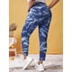 thumbnail image 4 of Botón de talla grande Fly Tie Thie Dye Frayed Jeans Rosegal  Vaqueros de talla grande, 4 of 5