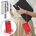 thumbnail image 3 of Allytechgroup Wallet Case for Apple iPhone 8 Plus/7 Plus, RFID Blocking Crossbody Shoulder Strap Hand Wrist Cards Holder Ring Stand Bumper Drop Protection Phone Case for Girls Women, Red, 3 of 9
