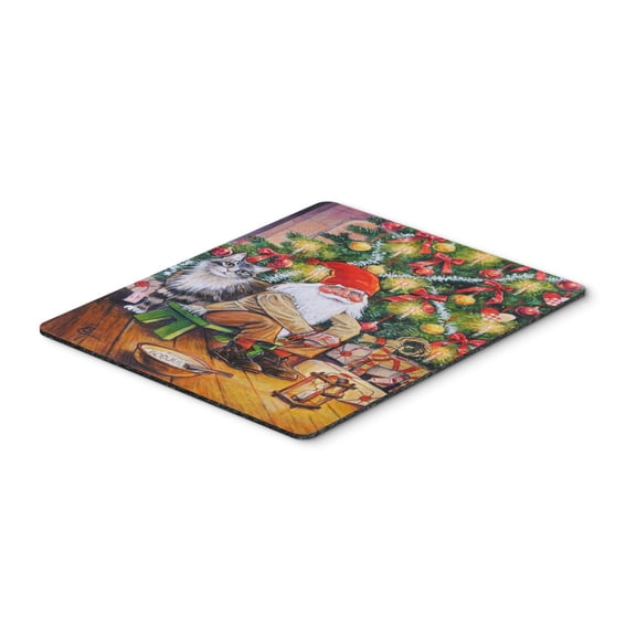 Christmas Gnome by the Tree Mouse Pad Hot Pad or Trivet