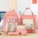 thumbnail image 2 of Conjunto de cinco piezas de mochila para estudiantes de secundaria de gran capacidad con combinación de colores de estilo coreano para niñas, 2 of 6
