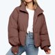 thumbnail image 2 of Abrigos de invierno para mujer, cárdigan de cuello alto sólido a la moda, chaqueta de plumón, abrigo acolchado Odeerbi ODB-3, 2 of 9