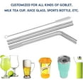 thumbnail image 2 of LSC Reusable Metal Straws Drinking Stainless Steel Straw with Cleaner Brush Non Plastic BPA Free for All Beverages Cocktail Milkshake Smoothie Coffee Bendy Straws 4 Pcs Silver, 2 of 5