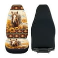 thumbnail image 5 of KUIFORTI Boho Car Seat Covers for Front Seats, Horse Car Seat Protector Sunflower Car Accessories for Women 2 Pieces Elastic Bucket Seat Protector,Waterproof Seat Covers for Cars SUV Trucks Van, 5 of 7
