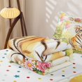 thumbnail image 5 of Manfei Forest Flower Tiger Zipper Twin Comforter Sets with Fitted Sheet and 2 Pillowcases, Kawaii Spring Groovy Zipper Bedding Set, Green Orange, Polkadot Reversible, 4pcs, 5 of 7