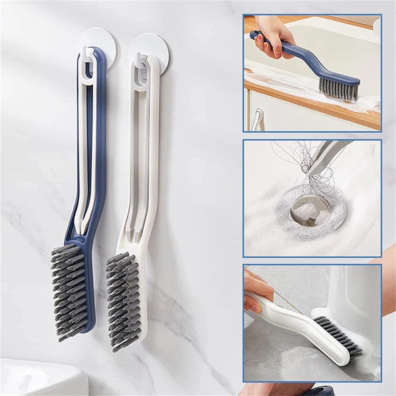  Multifunctional Floor Seam Brush, Bathroom Cleaning Brush Crack  Brush,2 in 1 Bathroom Cleaning Gap Brush,Groove Gap Cleaning Tools with  Handle, for Wall Floor Tiles Window (Blue) : Home & Kitchen