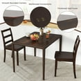 thumbnail image 4 of Gymax Set of 2 Dining Chairs Ladder Back Armless Side Chair w/ Solid Rubber Wood Legs, 4 of 7