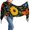 Black with Multicolor Floral Print, variant on Women's Black Floral Leaf Print Scarf, Lightweight Fringed Fashion Shawl Wrap for Travel, Office, Evening and Everyday Layering, One Size