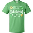 thumbnail image 3 of Inktastic Lucky Blessed and Loved Horseshoe Clover Hearts T-Shirt, 3 of 5