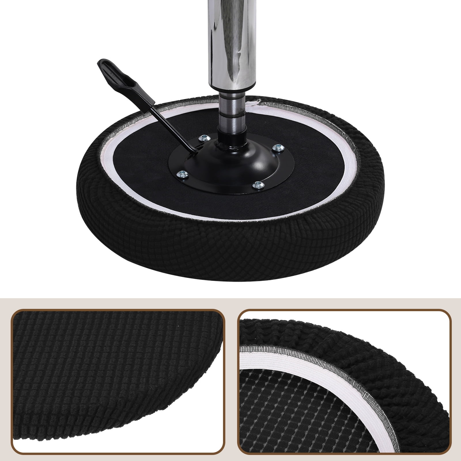 Unique Bargains Table Self-Stick Screw Hole Covers Stickers Black