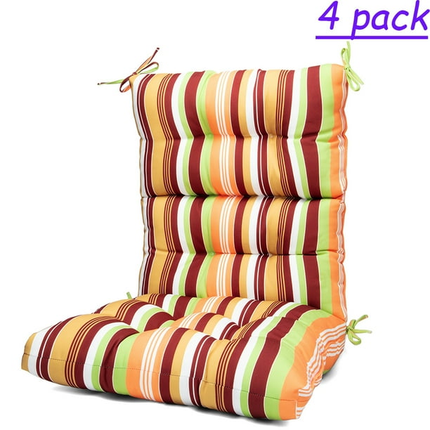 4 Pack Outdoor/Indoor High Back Chair Cushions Deep Seat Patio Seat and