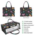 thumbnail image 2 of Large Capacity Tote Bag,Black Pink Blue Butterfly Pattern Handbag Fashion Luxury Tote Bag,15.7"x13"x 5.1" Inches,Laptop Compatible, 2 of 6