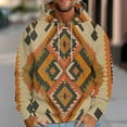 thumbnail image 3 of Feancey Mens Hooded Pullover Ethnic Style Graphic Hoodies for Men Western Aztec Cowboy Sweatshirt Tops with Hood Vintage Pocket Hoodie Flash On Sale,Khaki,XXL, 3 of 5