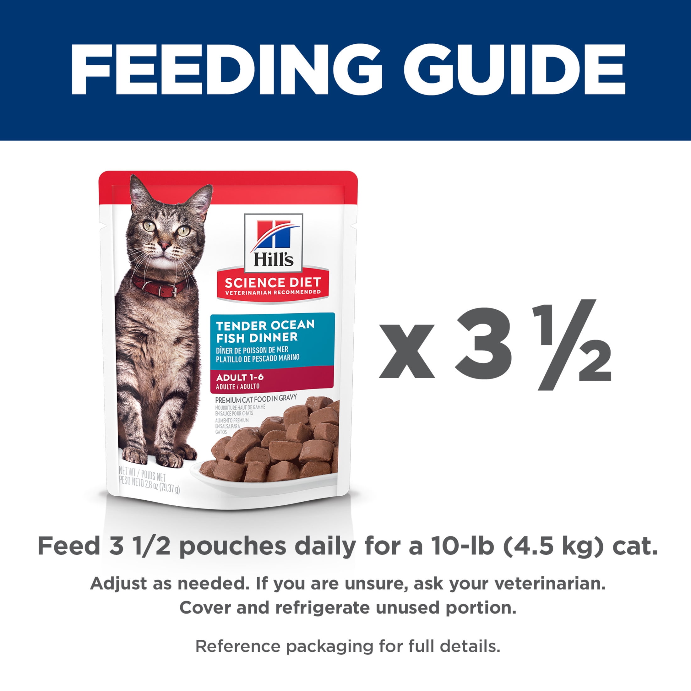 Hill's Science Diet Tender Ocean Fish Dinner Wet Cat Food, 2.8oz Pouch 24pk