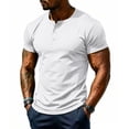 thumbnail image 2 of OIOLOYJM Short Sleeve Henley Shirt for MenMesh Lightweight Breathable Athletic Work T-Shirts Casual Basic Summer Running Gym Workout Tee Shirt White XL, 2 of 4
