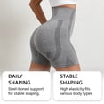 thumbnail image 5 of WULMLEO Women's High Waisted Tummy Control Biker Shorts Seamless Compression Shorts for Workout Gray M, 5 of 6