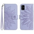 thumbnail image 2 of Feishell Slim Wallet Case for Samsung Galaxy A51 5G,for Men Women,Sunflower Embossed Pattern PU Leather Flip Cover Magnetic Closure Folio Card Slots Kickstand Phone Case with Hand Strap,Lightpurple, 2 of 11