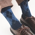 thumbnail image 3 of Men's Argyle Dress Socks Business Casual Patterned Cotton Crew Sock Lightweight Soft Comfort, Medium 7-10.5, 5 Pairs, 3 of 7