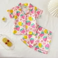 thumbnail image 5 of oqasdz Girls Pajamas Short Sleeve Shirt and Shorts Breathable 2 Piece Outfit Loungewear for Toddler and Kids Comfort Soft Pajama Set, 5 of 7