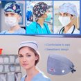 thumbnail image 3 of Paquete De 4 Gorros De Trabajo Para Enfermera, Servicio Prolongado, Color Puro, Botón Pulido Opaco, Gorros De Trabajo Multifuncionales Unisex, Uniformes De Trabajo Minnieouse AP008643-40, 3 of 5