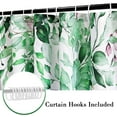 thumbnail image 2 of Emerald Green Eucalyptus Shower Curtain, Spring Watercolor Plant Leaves with Floral Waterproof Shower Curtain Set for Bathroom Decor with Hooks, 72x72, 2 of 6