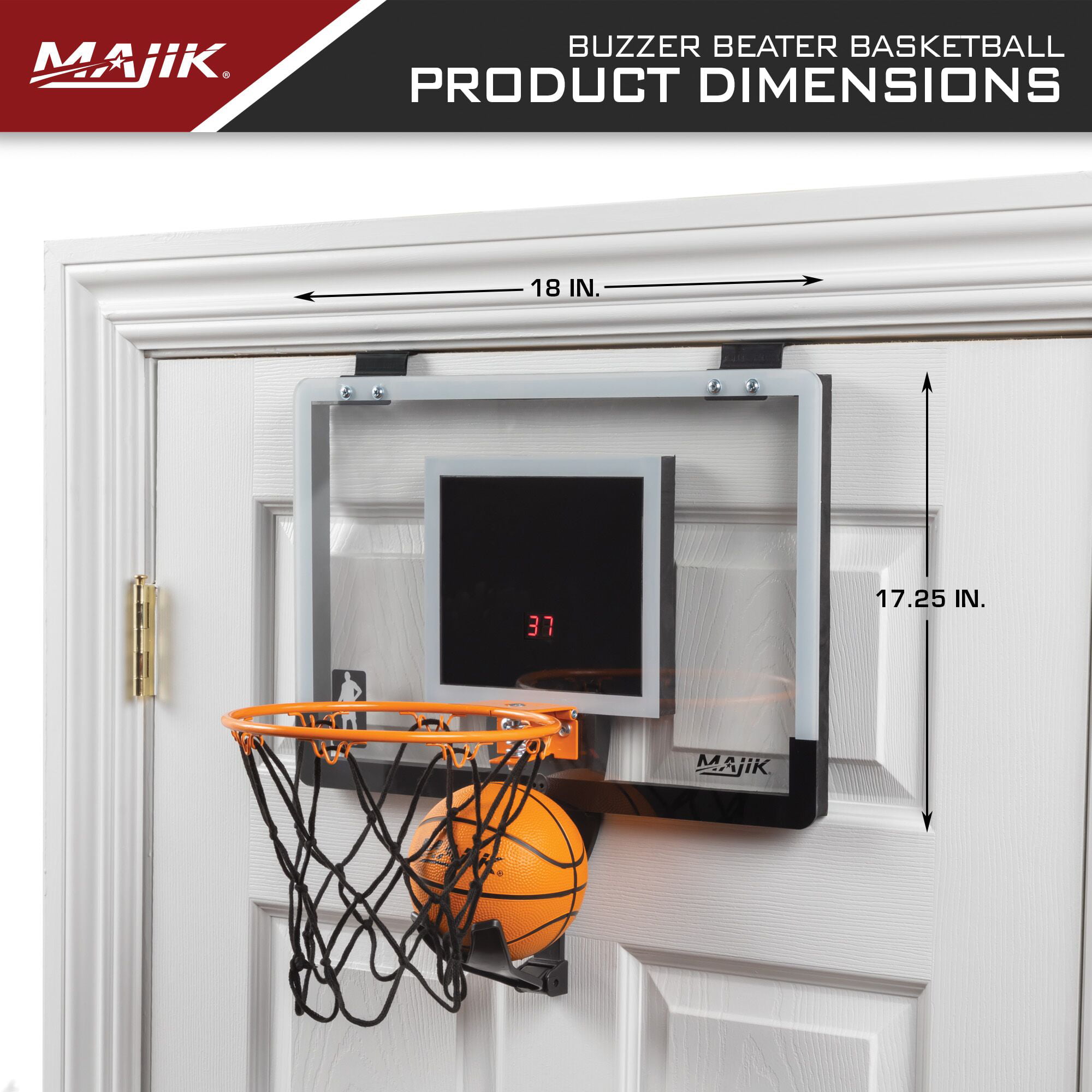 Pop-A-Shot Foldable Hanging Slam Dunk Over The Door Mini Arcade Basketball Hoop - 18 in
