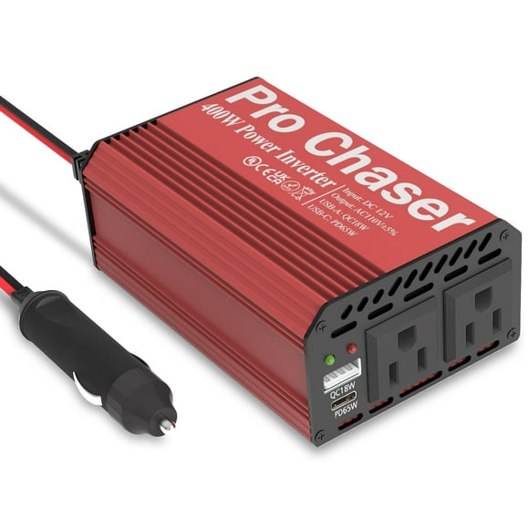 Inversor de corriente Pro Chaser 400W de 12V CC a 110V CA con USB