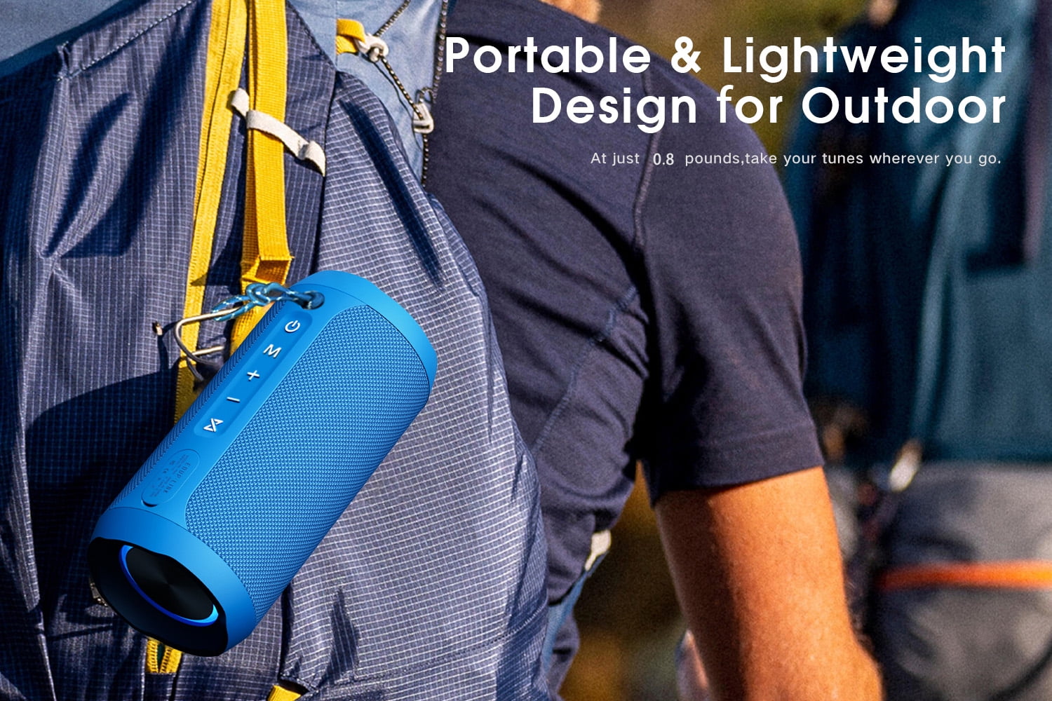 EDUPLINK Bluetooth Portable Speaker, Waterproof Outdoor Speaker, 20W, 20H Playtime, Blue, New