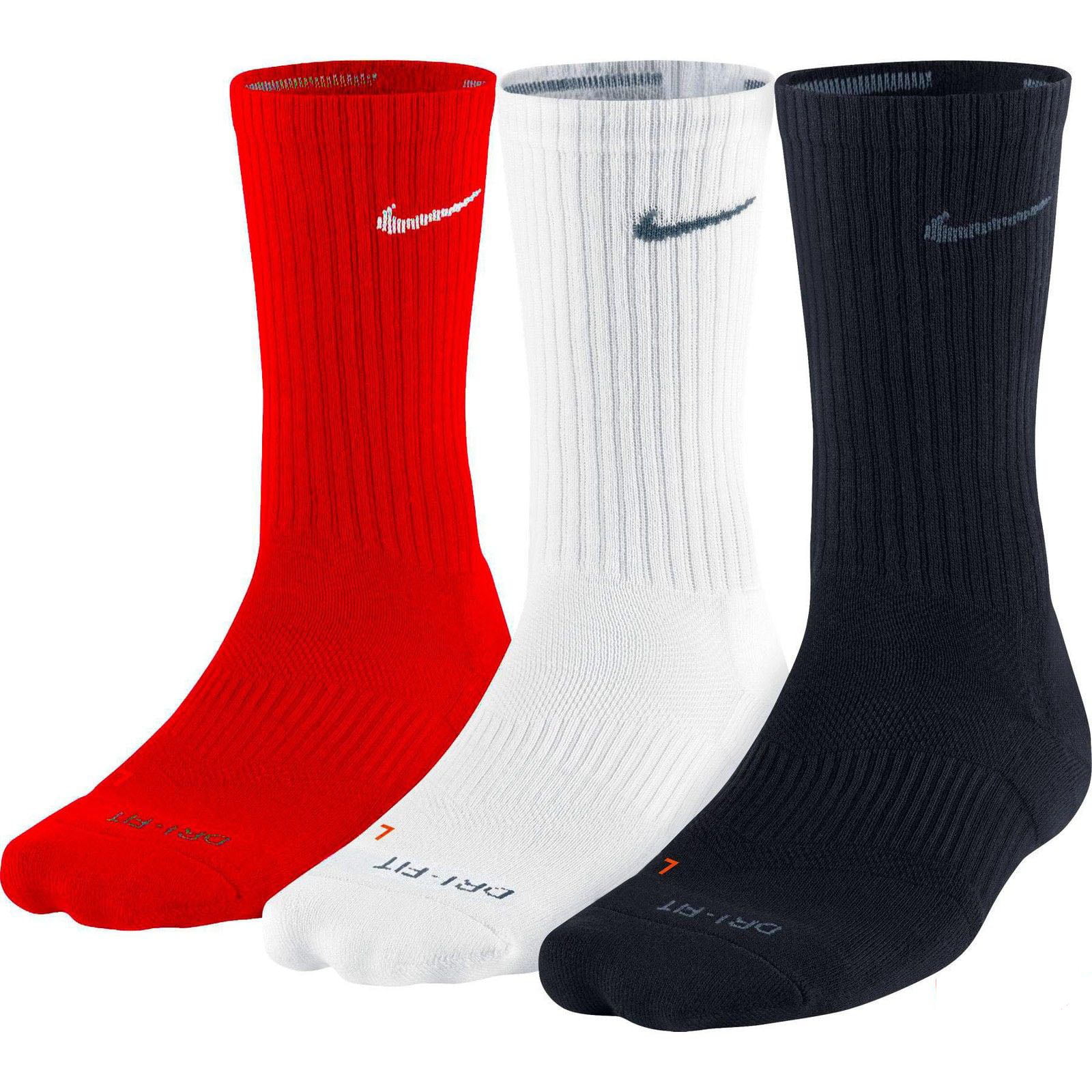 Nike Dri-Fit Half Cushioned Crew Socks 3 Pair Multi SX4827-908 Sz L 8 ...