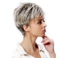 thumbnail image 3 of Chanana Short Grey Wigs for Women Gray White Pixie Cut Wigs with Dark Root Layered Synthetic Short Hair Wigs Natural Looking (Silver Gray), 3 of 9