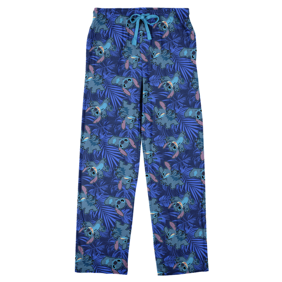 Pantalon de Pyjama Bleu pour Homme à Imprimé Intégral de Personnages Disney Stitch, Moyen
