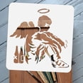 thumbnail image 3 of Banksy Fallen Angel Stencil 11.8x11.8inch Reusable Fallen Angel with Wine Bottles Pattern Painting Template DIY Art Banksy Theme Stencil for Painting on Wood Wall and Furniture, 3 of 9