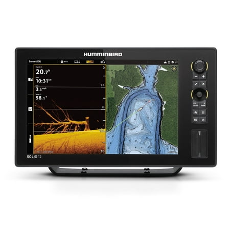 Humminbird 411030-1 SOLIX 12 CHIRP Sonar G2 Combo Fishfinder/GPS/Chartplotter with MEGA Down & Side Imaging + & 12.1 (Best Sonar Gps Combo 2019)