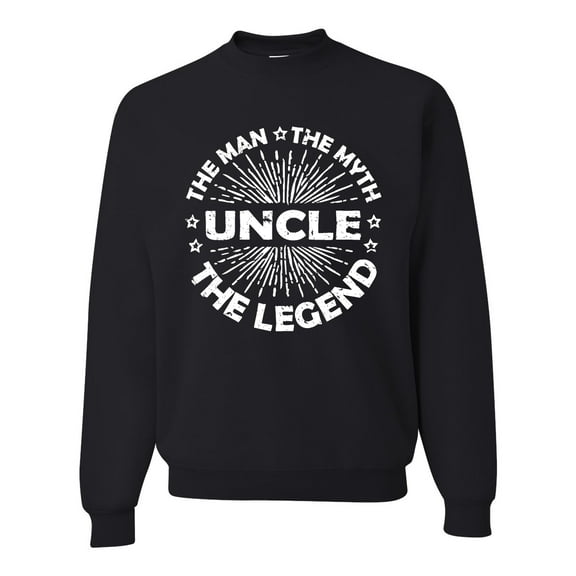 Wild Bobby, Uncle Man Myth Legend Funny Dad Uncle Papa Granpa Dad Gift, Father's Day, Unisex Crewneck Graphic Sweatshirt, Black, Small