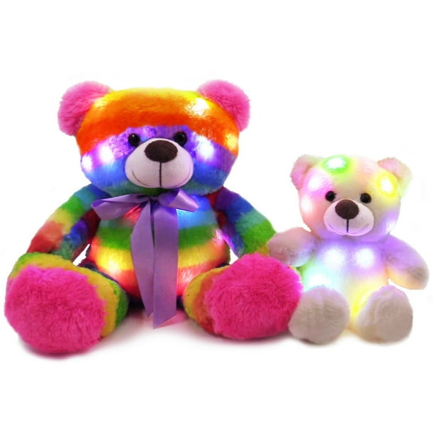 The Noodley LightUp Teddy Bear Set Stuffed Animal LED Plush Sleep Toy