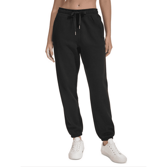 Calvin Klein Women's Fleece High Waist Drawstring Sweatpants - Black
