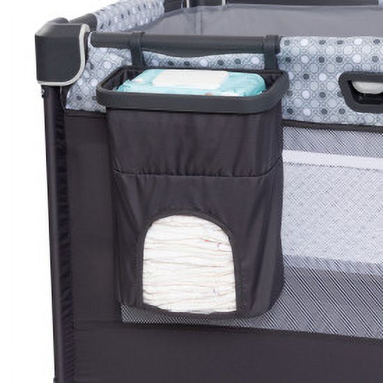Baby Trend Nursery Den Playard with Rocking Snooze Pod and Flip-Over Changer, Pebble Stone Grey