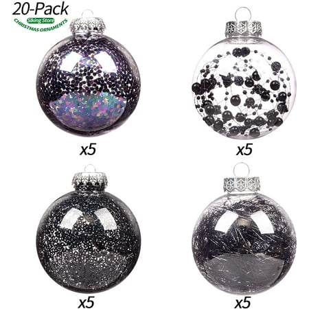 Store Christmas Ball Ornaments 80mm/3.15" Shatterproof Clear Plastic