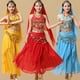 thumbnail image 1 of Traje de danza india para mujer adulta, traje de actuación de danza del vientre, traje de actuación étnica, traje de falda con banda para el vientre, 1 of 5