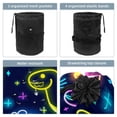 thumbnail image 3 of PhooArto Large Barrel Drawstring Makeup Bag, Neon Funny Dinosaurs Pattern Travel Cosmetic Bag Portable Make Up Organizer Bag, 3 of 6