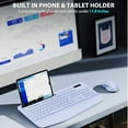 thumbnail image 5 of Wagpak Wireless Keyboard & Mouse Combo Wrist Rest Ergonomic Phone Holder Silent for Computer,Laptop Purple, 5 of 8