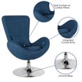 thumbnail image 2 of Egg Series Aqua Fabric Side Reception Chair, 2 of 9