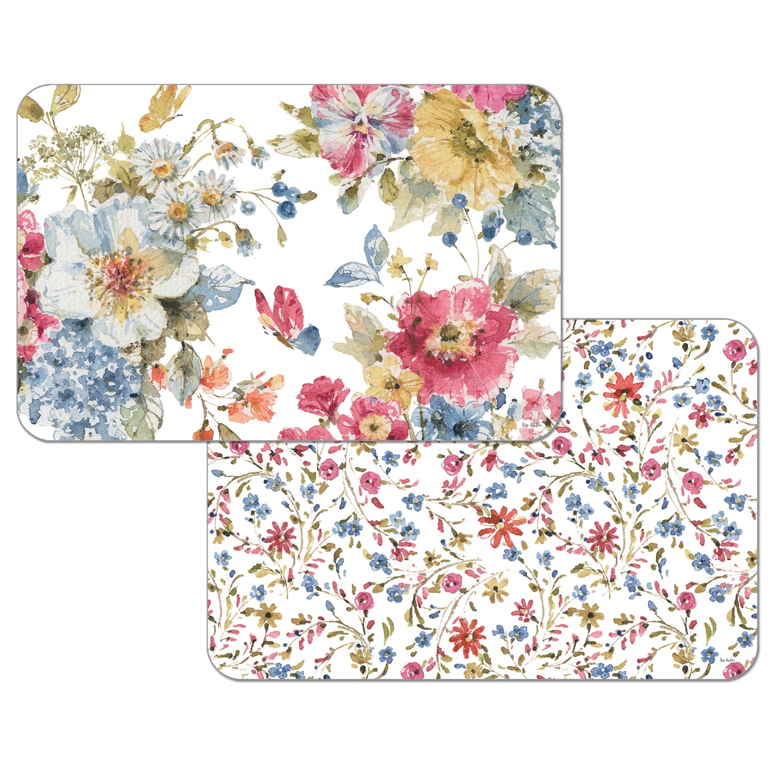 Wipe-Clean Reversible Decofoam Placemats, Summer Garden, Set of 2, Made ...