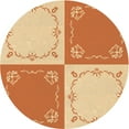 thumbnail image 1 of Ahgly Company Machine Washable Indoor Round Transitional Orange Red Orange Area Rugs, 4' Round, 1 of 7