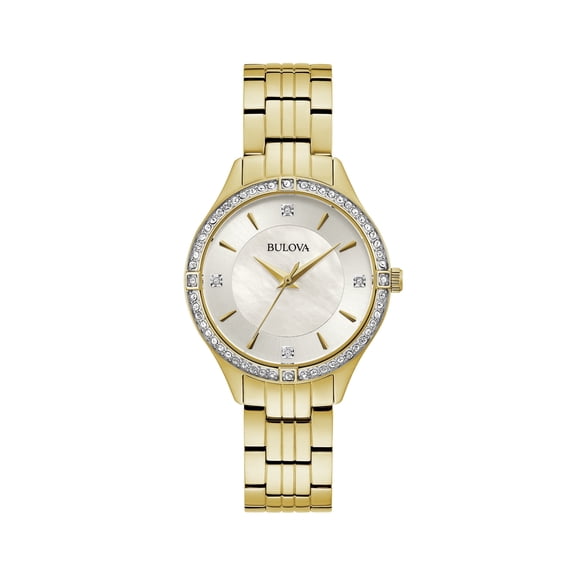 Bulova Women's Crystal Gold Tone Stainless Steel Watch - 98L274