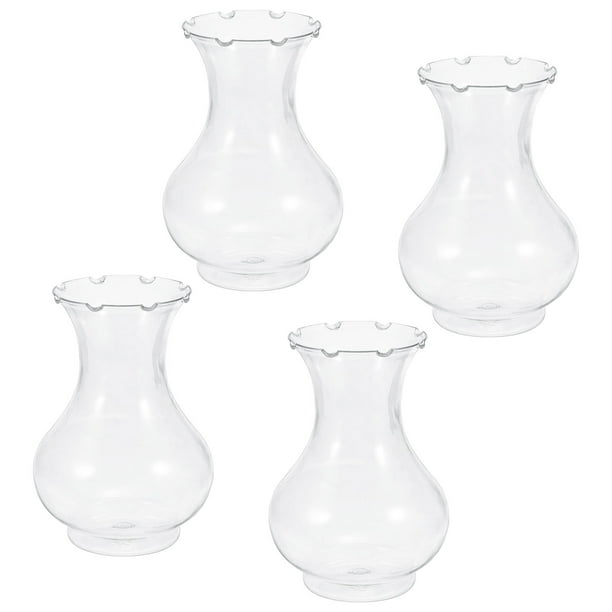 Jarrones de bulbo claros Uxcell, paquete de 4, jarrones pequeños decorativos para flores