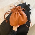 thumbnail image 4 of JUYGO Drawstring Bucket Shoulder Bag for Women Fashion Casual Cute Mini Cross Body Small Bag Soft Leather Solid Color Purse, 4 of 6