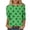 Green#14, variant on Qingpeng St Patricks Day 3/4 Sleeve T Shirts for Women Shamrocks Graphic Crewneck Pullover Casual Loose Tops Size S-3XL